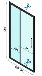 Душова кабіна Rea Rapid Slide 100x100 black REA-K6423 + REA-K6400, Чорний матовий, Універсальна, прозрачний, Чорний матовий - мініатюра 6