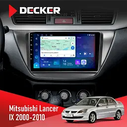 Штатна магнітола Mitsubishi Lancer 9 2000-2010 Black Decker D9-007 4x64 DSP 360 4G Decker (НФ-00006732)