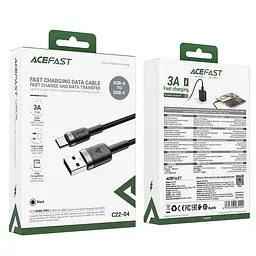 Кабель ACEFAST USB-A to USB-C aluminum alloy charging data cable C22-04 1.2m, 3A - мініатюра 2
