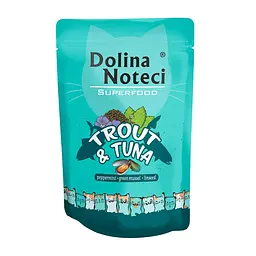 Вологий корм для котів Dolina Noteci Superfood з форелью та тунцем пауч 85 г
