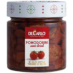 Томати черрі DeCarlo Pomodorini в'ялені в оливковій олії 200 г