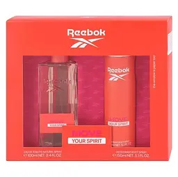 Подарочный набор для женщин Reebok Move your spirit: Туалетная вода, 100 мл + Дезодорант, 150 мл