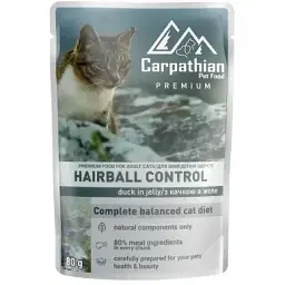 Вологий корм для кішок Carpathian Pet Food з качкою в желе 80 г (4820111141371)