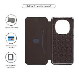 Чехол-книжка для Xiaomi Redmi Note 14 Pro 5G Poco X7 5G, G-Case, зеленый, кожаный чехол-книжка из экокожи (PU) и TPU, с магнитом, с подставкой и вместительным кардхолдером, противоударный, защита всего корпуса, ArmorStandart (ARM79789) - мініатюра 3