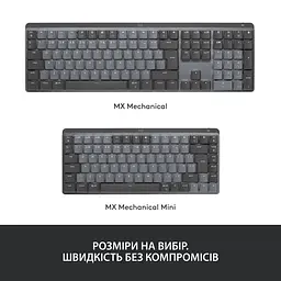 Клавіатура бездротова механічна Logitech MX Mechanical Mini Minimalist Graphite (920-010780) - мініатюра 4