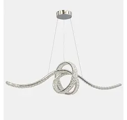 Підвісна кришталева LED-люстра Artlight 568-1000CH хромована з об'ємним вузлом, пультом та регулюванням яскравості - мініатюра 2