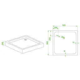 Душовий піддон Mixxus Cubic з сифоном ST01-90x90x13 квадратний діаметр зливу 52 мм New MI8371, Білий - мініатюра 6
