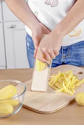 Шинковка дерев'яна для картоплі фрі 25.5х7 см, Kitchette Коричневий 83081