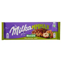 Шоколад молочний Milka Nussini горіхова паста, фундук та вафля 270 г