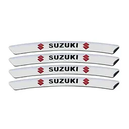 Емблема обода колеса Suzuki 4 шт Алюміній наклейка на диски на скотчі Сірі