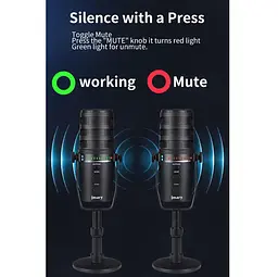 Професійний студійний конденсаторний мікрофон Jmary MCPW12 USB Black - мініатюра 7