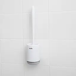 Йоржик для унітазу МВМ My Home клейкий настінний BP-12, білий з сірим (BP-12 WHITE/GRAY) - мініатюра 9