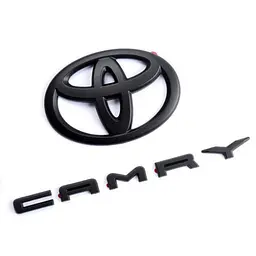 Емблема задня + напис Toyota Camry матова Чорна Пластик на скотчі (Завод) - мініатюра 2