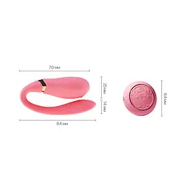 Смартвібратор для пар Zalo Fanfan set Rouge Pink, пульт ДК - мініатюра 3
