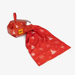 Шарф-труба Buff Original Ecostretch, Chalim Holidays Білий-Червоний - мініатюра 3