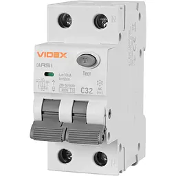 Диференційний автомат Videx Resist АС 2п 30мА 6кА 32А (VF-RS6-DA2AC32)