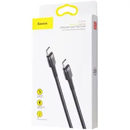 Кабель Baseus Cafule Cable Type-C to Type-C 20V 3A 2m CATKLF-HG1 Black - мініатюра 2