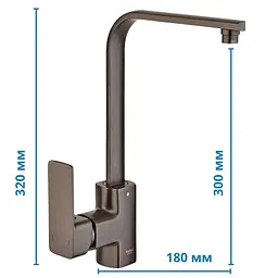 Змішувач для кухні Haiba Kubus 017 graphite HB4008 Графіт - мініатюра 2