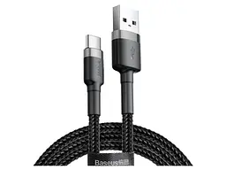 Кабель BASEUS Cable USB Cable Type-C 2A 2M Gray+Black (CATKLF-CG1)