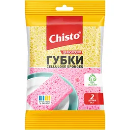 Набір кухонних губок Chisto целюлозні 2 шт. в асортименті - мініатюра 2