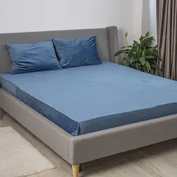 Простирадло ТЕП Velour на резинці 160x200 см темно-синій (2-04756_33919)