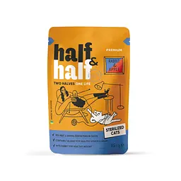 Вологий корм для кішок Half&Half для стерилізованих з кроликом та яблуком в желе 85 г (4820261921892)