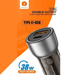 Автомобільне зарядне пристрій WUW-C185 PD20W+QC3.0 чорний - мініатюра 3