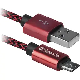 Дата кабель USB 2.0 AM to Micro 5P 1.0m USB08-03T red Defender (87801) - мініатюра 1