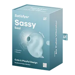 Вакуумний стимулятор клітора з вібрацією Satisfyer Sassy Seal блакитний - мініатюра 9