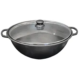 Котел чавунний My-dishes 340мм x 8л татарський (7.0кг) зі скляною кришкою