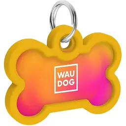 Адресник для собак і котів Waudog Smart ID з QR паспортом Градієнт помаранчевий 4х2.8 см - мініатюра 3