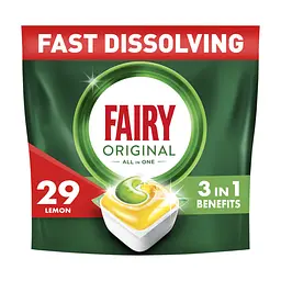 Таблетки для посудомийних машин Fairy Original All in One Lemon 29 шт. (8006540726891/8700216237314)