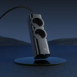 Мережевий зарядний пристрій подовжувач Hoco NS10 USB/3 Type-C PD 67W 2 розетка 2m чорний - мініатюра 8