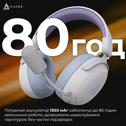 Навушники Ajazz AHM08 MAX 3-Mode White (AHM08-MAX-PWB) - мініатюра 7