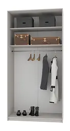 Шафа-купе дводверна MebelStar Уні AL ДСП/Дзеркало 120x60x240 см Антрацит (MBS-3966) - мініатюра 2