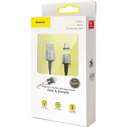 Кабель Baseus Zinc Fabric Magnetic Cable USB to Type-C 3A 1m CATXC-A01 Black - мініатюра 2