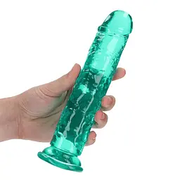 Фалоімітатор RealRock Crystal Clear 8'', 22 см (зелений) - мініатюра 3