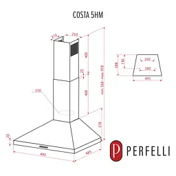 Витяжка купольна PERFELLI COSTA 5HM NERO - мініатюра 11