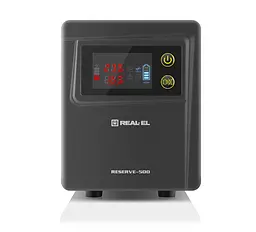 Джерело безперебійного живлення із правильною синусоїдою Real-El Reserve 500VA 300Вт, LCD, 12V під зовнішній АКБ, заряд 10A - мініатюра 2