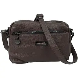 Жіноча шкіряна сумка Borsacomoda на плече темно-коричнева sum0028718