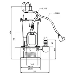Дренажний насос Agua QDX 5-16-0.37 (CV035075) - мініатюра 4
