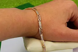 Браслет Xuping Jewelry Сиртакі з грецьким візерунком 17 см 4 мм золотистий - мініатюра 2