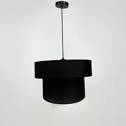 Дизайнерська люстра IONOS 2 з текстильним абажуром Line.F MJ 159-500 BK+BK+WT - мініатюра 9