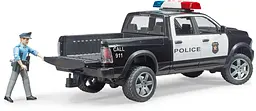 Поліцейський пікап Bruder Wrangler, з фігуркою поліцейського, чорний (02505) - мініатюра 2