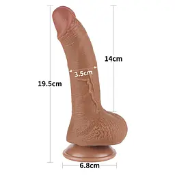 Фалоімітатор Sliding-Skin Dual Layer Dong 7.5'' 19.5 см коричневий - мініатюра 3