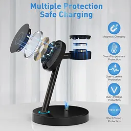 Бездротова зарядна станція INNISTO 3-в-1 для iPhone, Apple Watch і AirPods - мініатюра 4