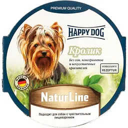 Вологий корм для собак Happy Dog Schale NaturLine Kaninchen паштет з кроликом 85 г (1002723) - мініатюра 2