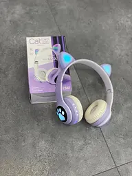 Повнорозмірні навушники бездротові No Brand Cat Headset M23 Bluetooth з RGB підсвічуванням та котячими вушками Purple - мініатюра 4