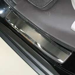 Накладки на пороги для Honda CR-V 2012-2017 Нержавіюча сталь із загином та Логотипом 4 шт (Premium P-HO24) - мініатюра 2