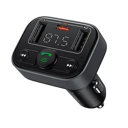 Адаптер автомобільний Baseus S-09 Lite Series Car FM Transmitter Cluster |2USB/1Type-c, PD/18W| - мініатюра 2